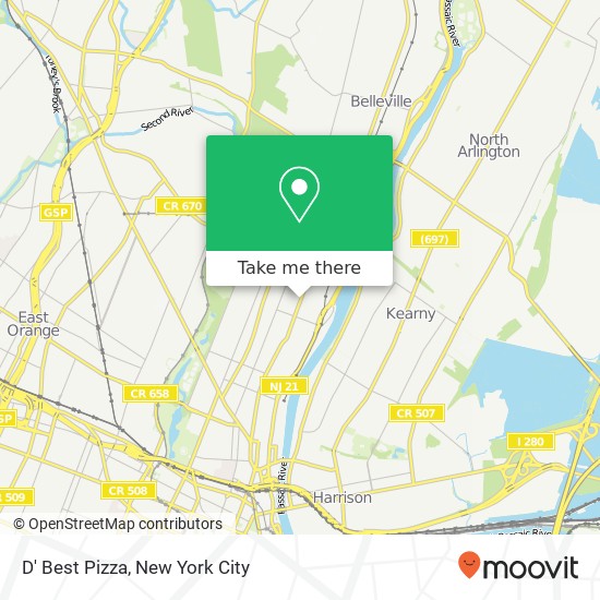 D' Best Pizza map