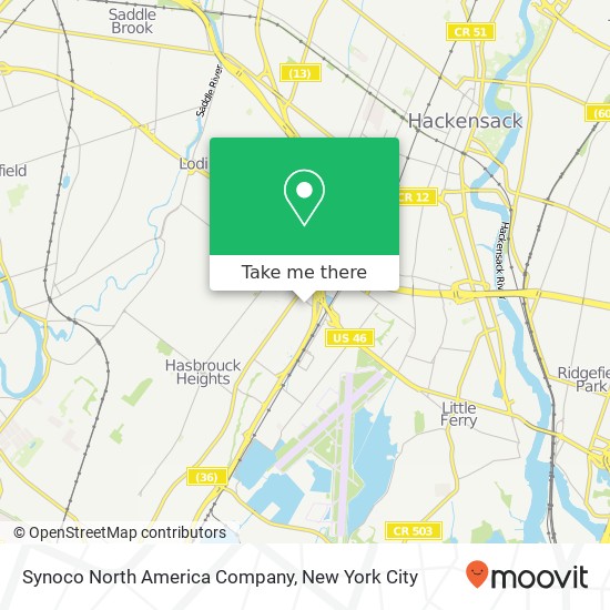 Synoco North America Company map