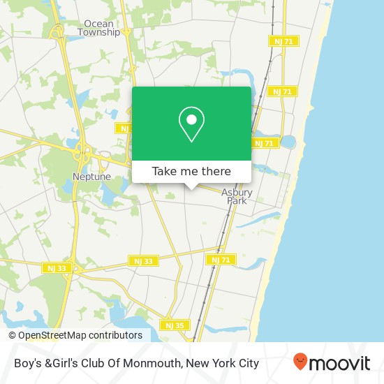 Boy's &Girl's Club Of Monmouth map