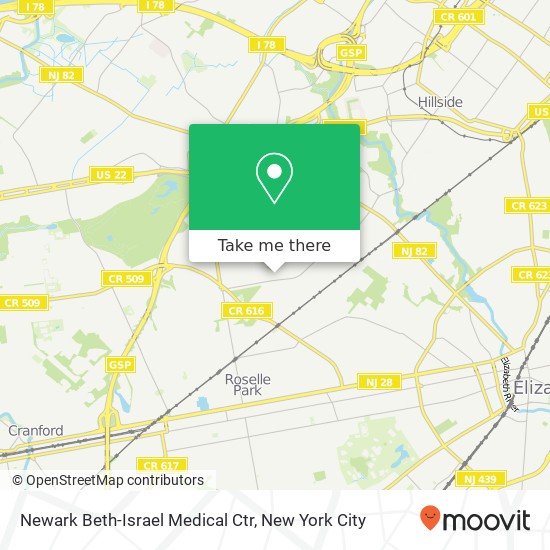 Newark Beth-Israel Medical Ctr map
