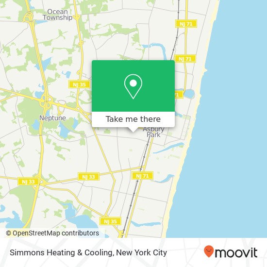 Simmons Heating & Cooling map