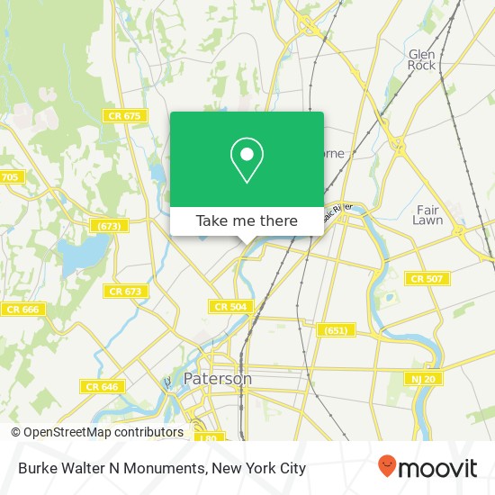 Burke Walter N Monuments map