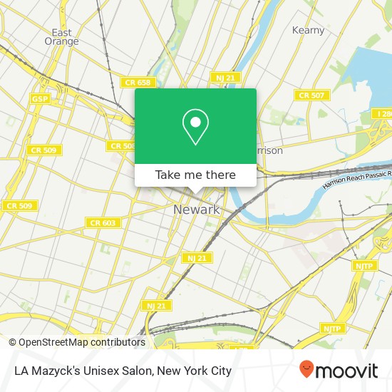 Mapa de LA Mazyck's Unisex Salon