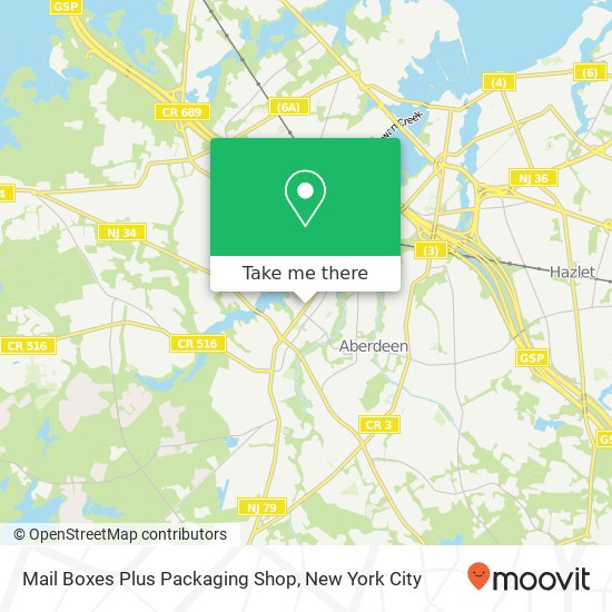 Mapa de Mail Boxes Plus Packaging Shop