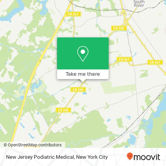 Mapa de New Jersey Podiatric Medical