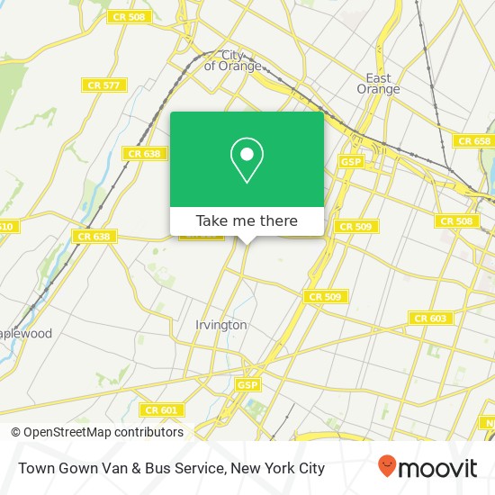 Town Gown Van & Bus Service map