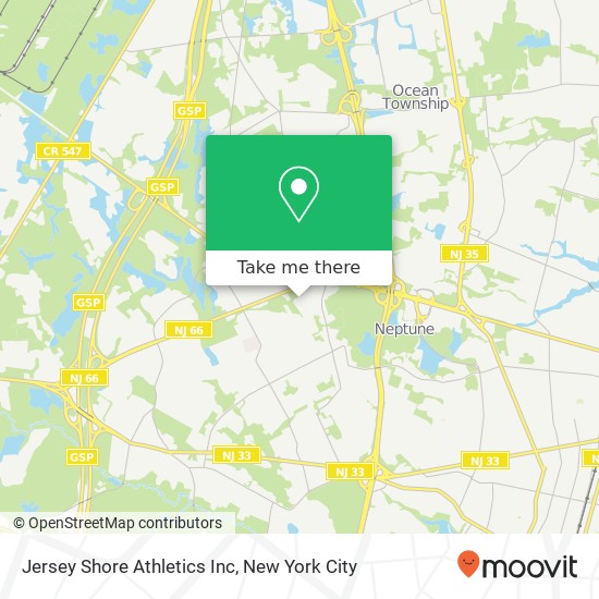 Mapa de Jersey Shore Athletics Inc