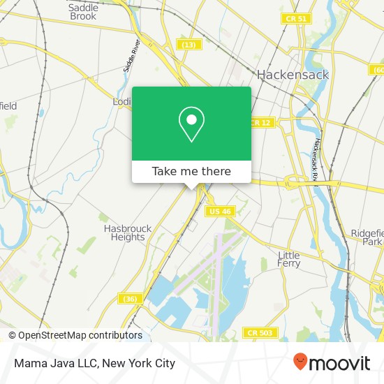 Mapa de Mama Java LLC