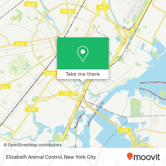 Elizabeth Animal Control map