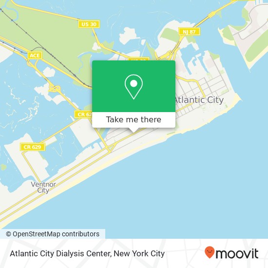 Mapa de Atlantic City Dialysis Center