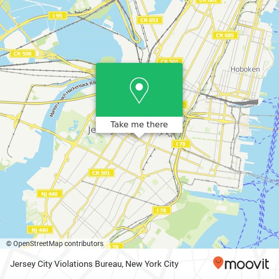 Jersey City Violations Bureau map