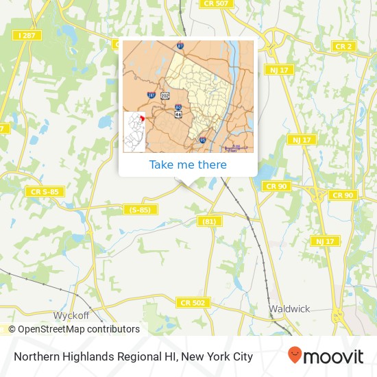 Northern Highlands Regional HI map