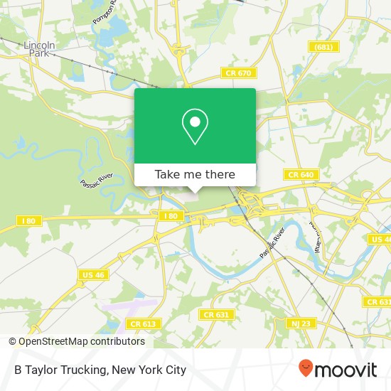 B Taylor Trucking map