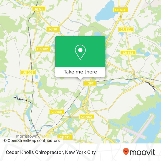 Cedar Knolls Chiropractor map