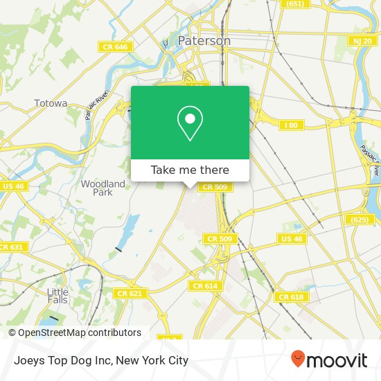 Joeys Top Dog Inc map