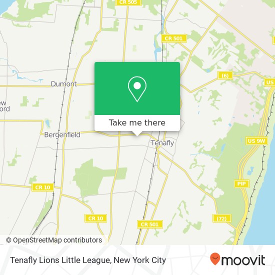 Tenafly Lions Little League map