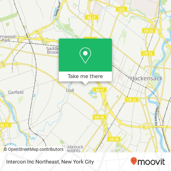 Intercon Inc Northeast map