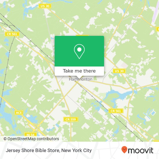 Jersey Shore Bible Store map