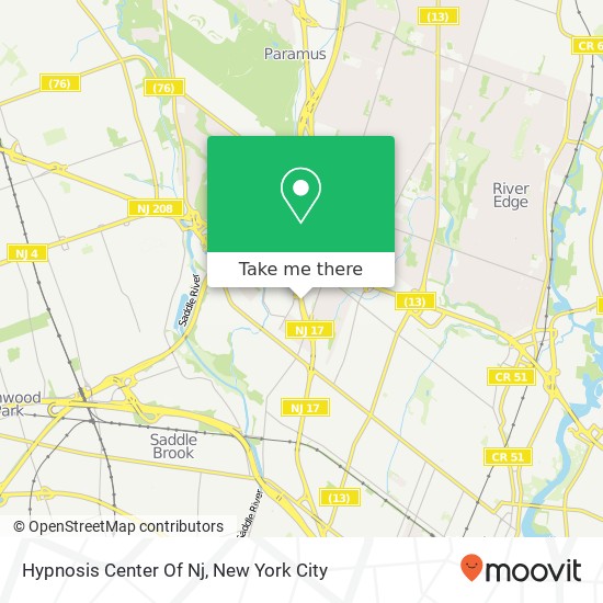 Hypnosis Center Of Nj map