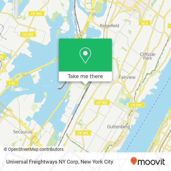 Universal Freightways NY Corp map