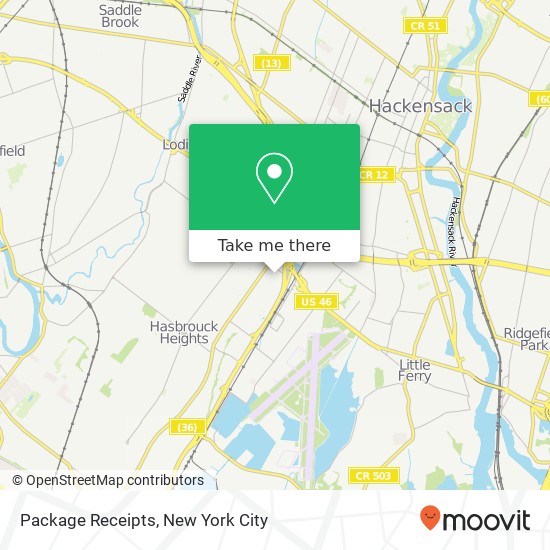 Package Receipts map