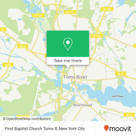 First Baptist Church Toms R map