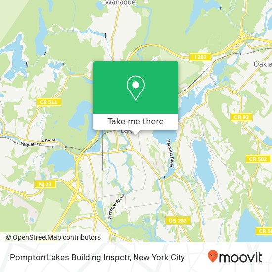 Pompton Lakes Building Inspctr map