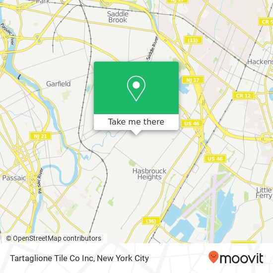 Mapa de Tartaglione Tile Co Inc