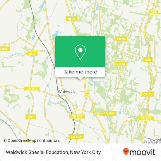 Waldwick Special Education map