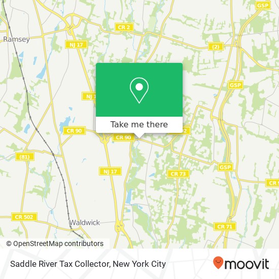 Saddle River Tax Collector map