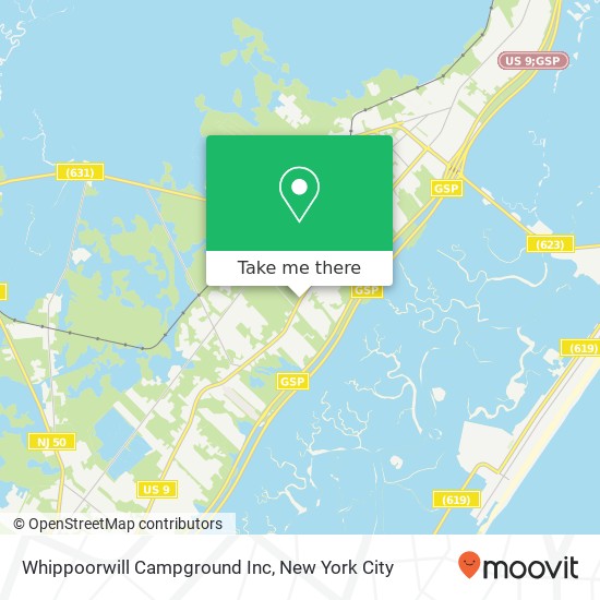 Mapa de Whippoorwill Campground Inc