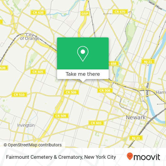 Fairmount Cemetery & Crematory map