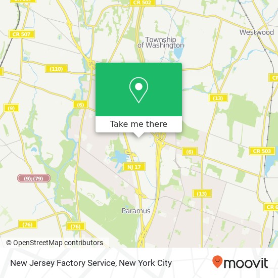 New Jersey Factory Service map