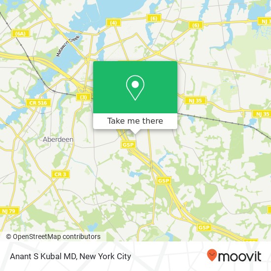 Anant S Kubal MD map