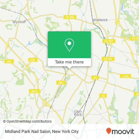 Midland Park Nail Salon map