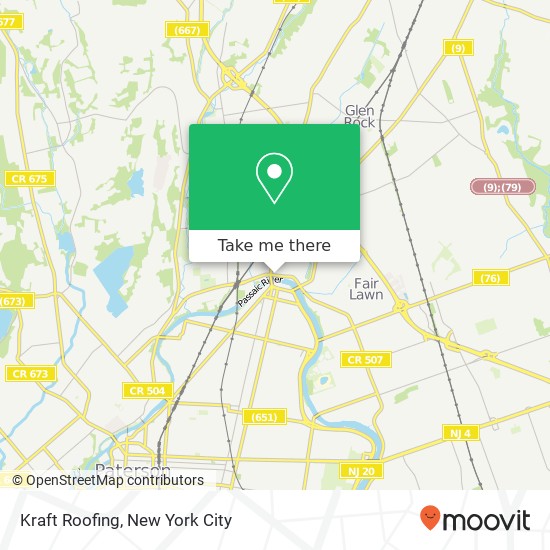 Kraft Roofing map