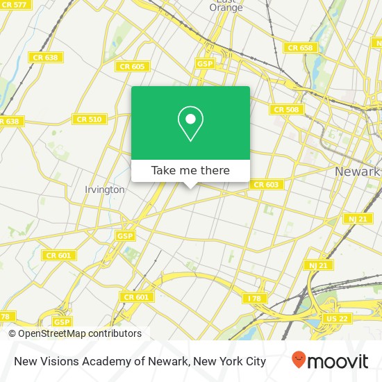 New Visions Academy of Newark map