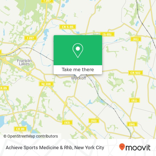 Achieve Sports Medicine & Rhb map