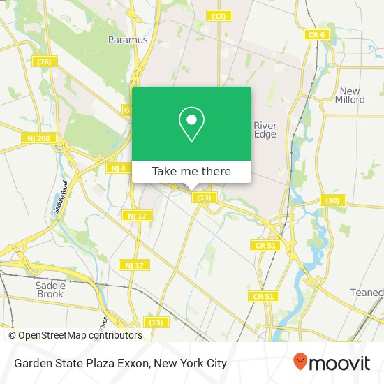 Mapa de Garden State Plaza Exxon