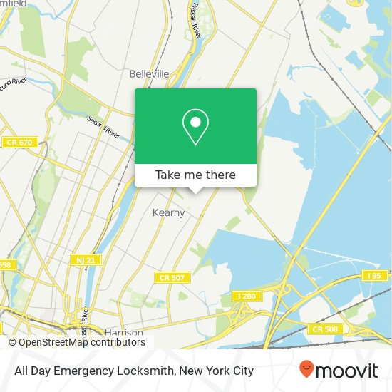 Mapa de All Day Emergency Locksmith