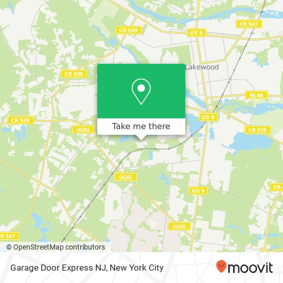 Mapa de Garage Door Express NJ