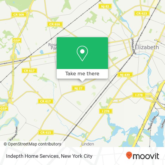 Indepth Home Services map