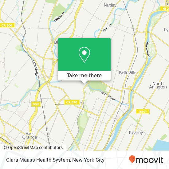 Clara Maass Health System map