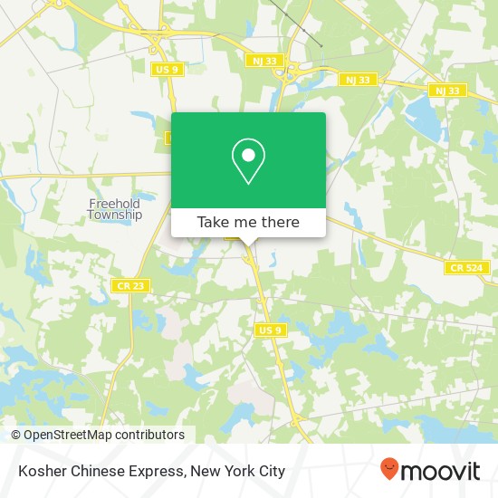 Mapa de Kosher Chinese Express