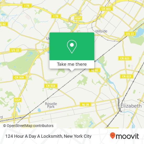 124 Hour A Day A Locksmith map