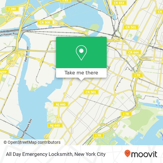 All Day Emergency Locksmith map