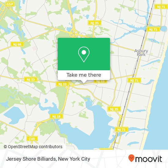 Mapa de Jersey Shore Billiards