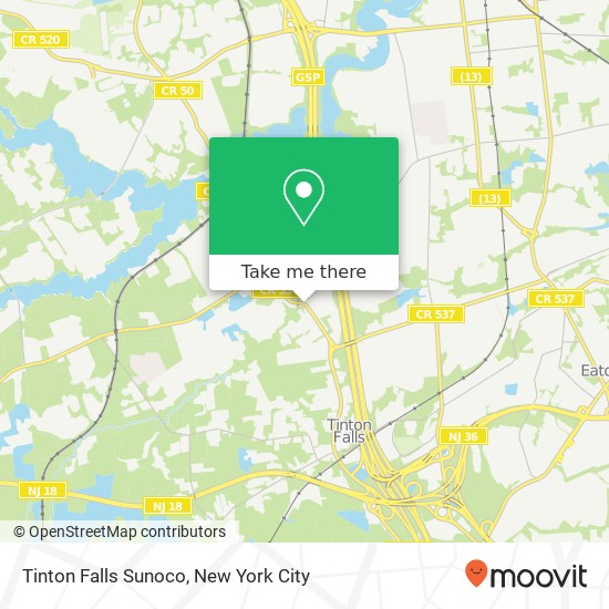 Mapa de Tinton Falls Sunoco