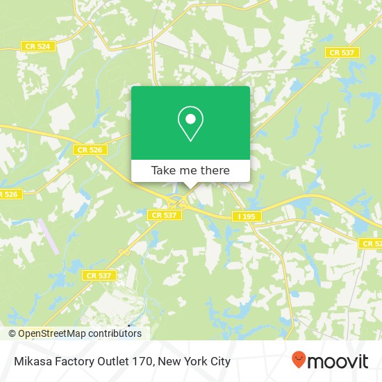 Mikasa Factory Outlet 170 map