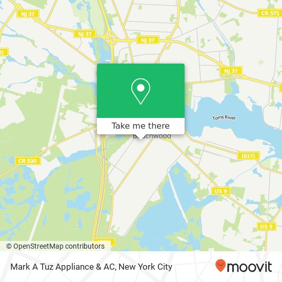 Mark A Tuz Appliance & AC map